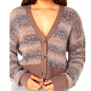 NWT Celebrity Pink Brown and Gray Cardigan Sweater